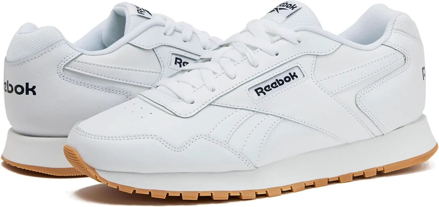 Мужские кроссовки Reebok Glide - черные или белые теннисные туфли, размеры с 7 по 15, белый/синий — фото 3