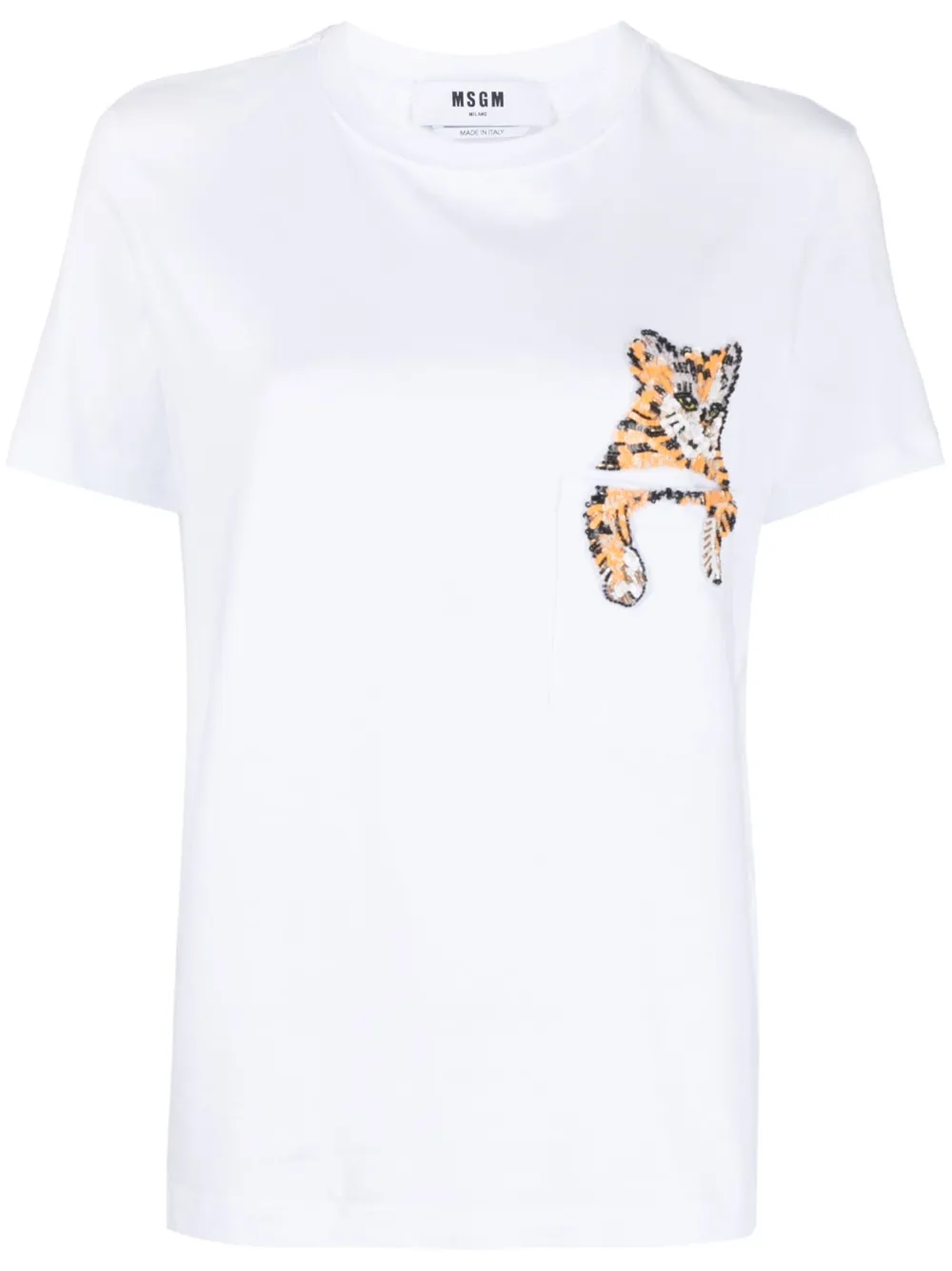 

Футболка с вышивкой бисером MSGM, белый