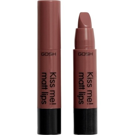 

GOSH Kiss Me Matt Lips Nude Губная помада Стойкая, с высоким содержанием пигментов, Легкая кремовая текстура, Мягкая матовая, устойчивая к поцелуям, Увлажняющая, Веганская, без отдушек, 006 Sweet Kiss