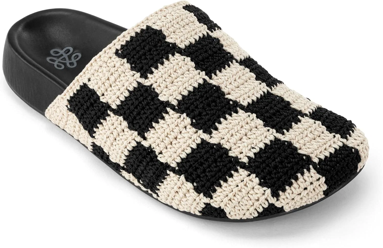 Вязаные кожаные сабо Sak Bolinas The Sak, Black Chequered