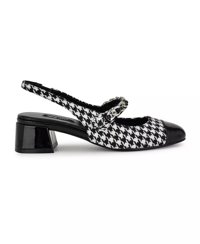 Женские туфли-лодочки с открытой пяткой на блочном каблуке Geko Nine West, черный — фото 2