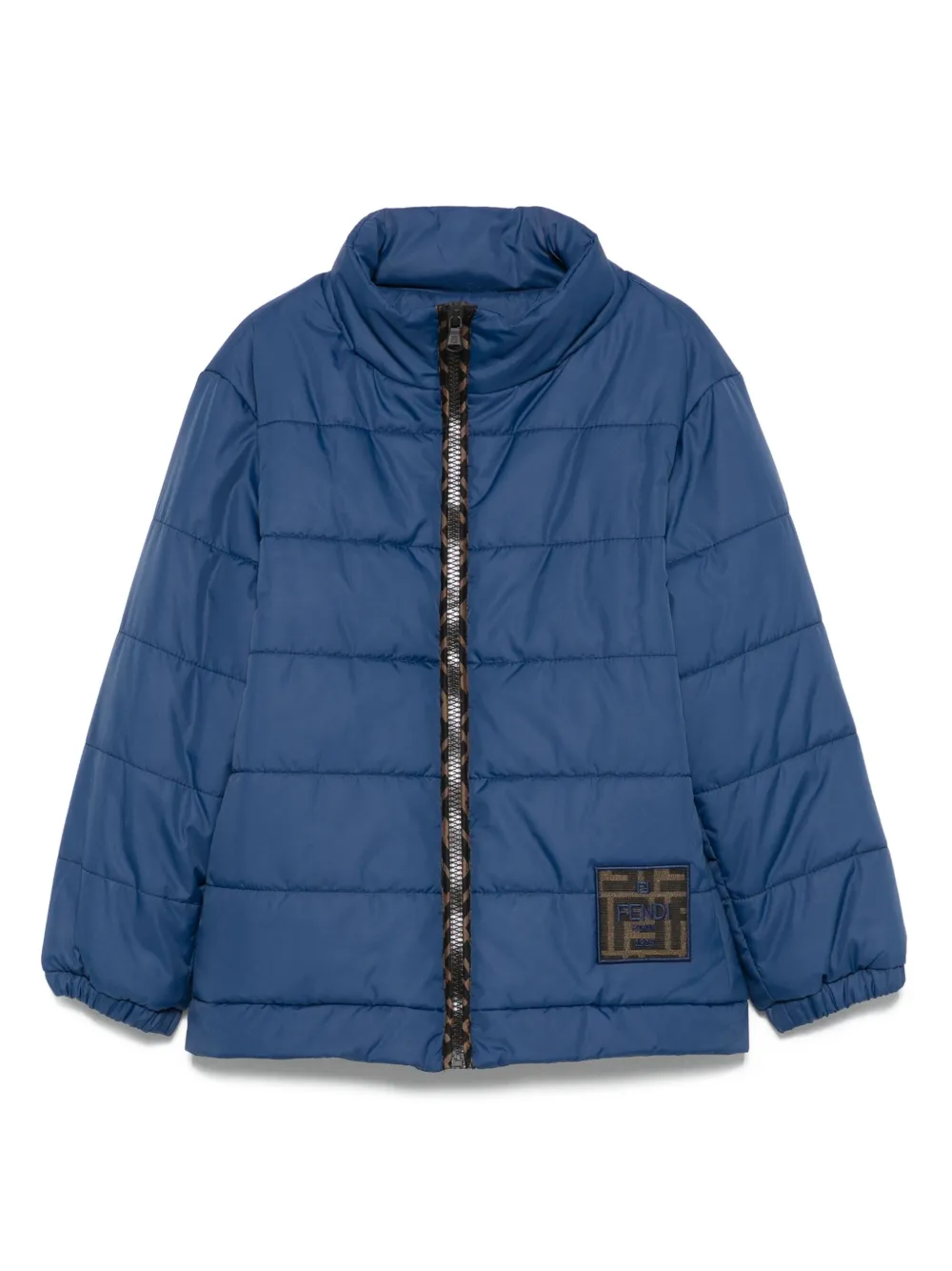 

Стеганая куртка с логотипом FENDI KIDS, синий