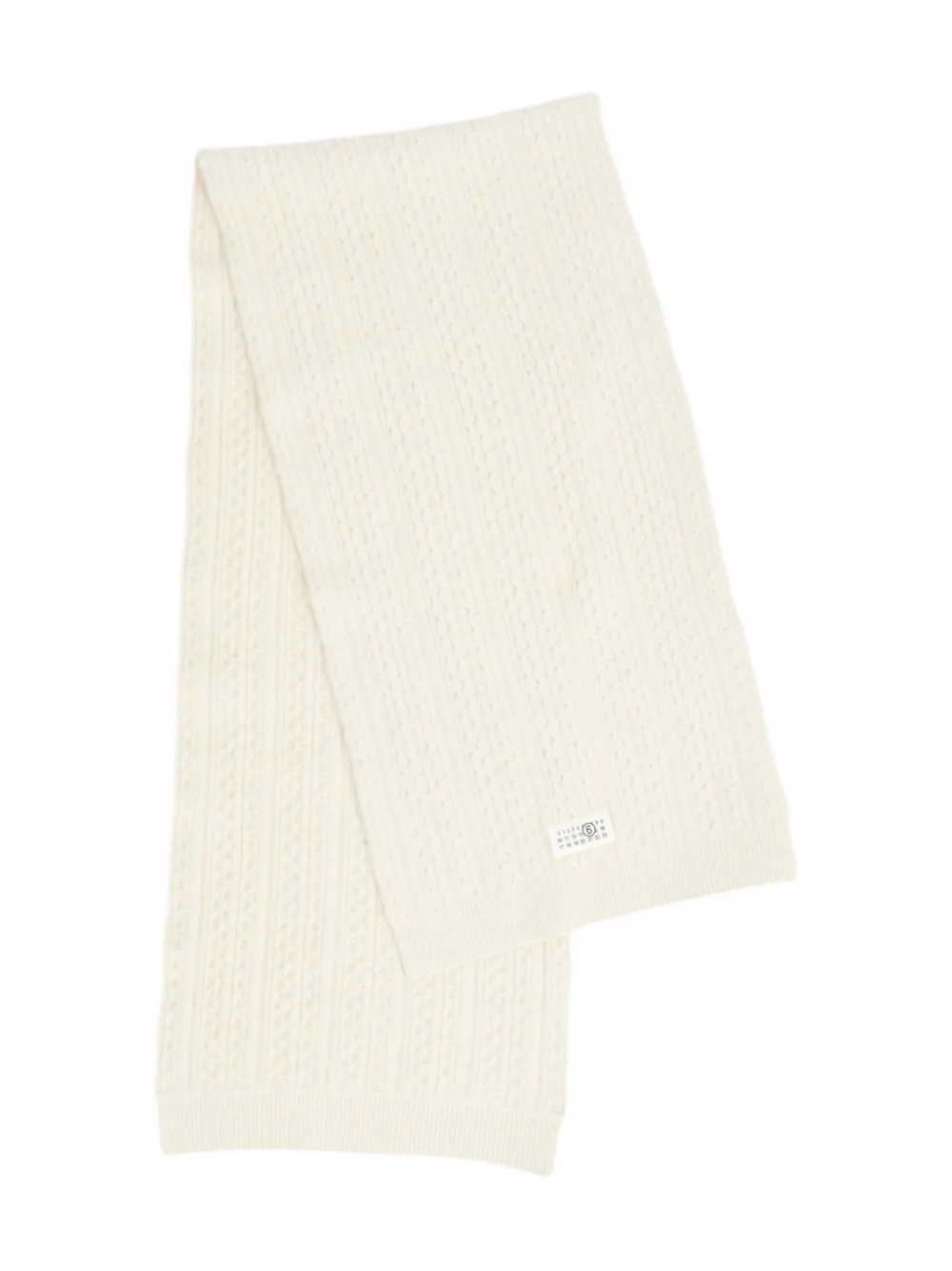 

Шарф в рубчик MM6 Maison Margiela, нейтральный