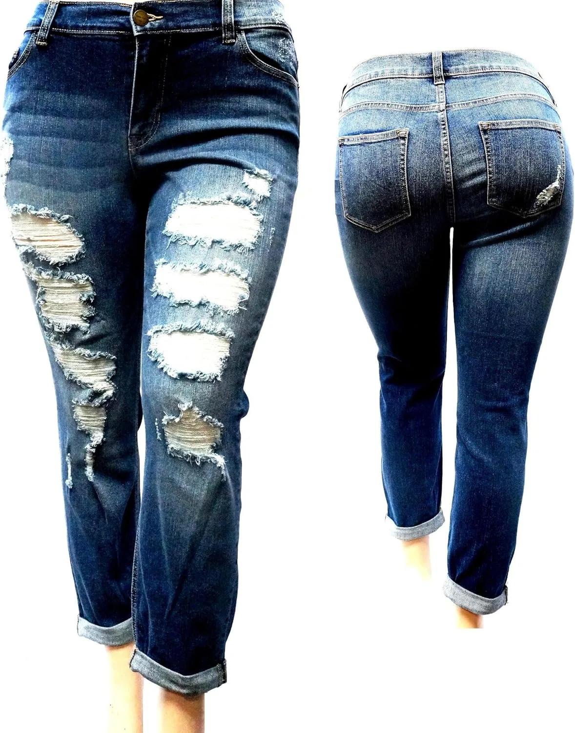 

Jack David женские джинсы plus size скинни с потертостями Cello Jeans WAX