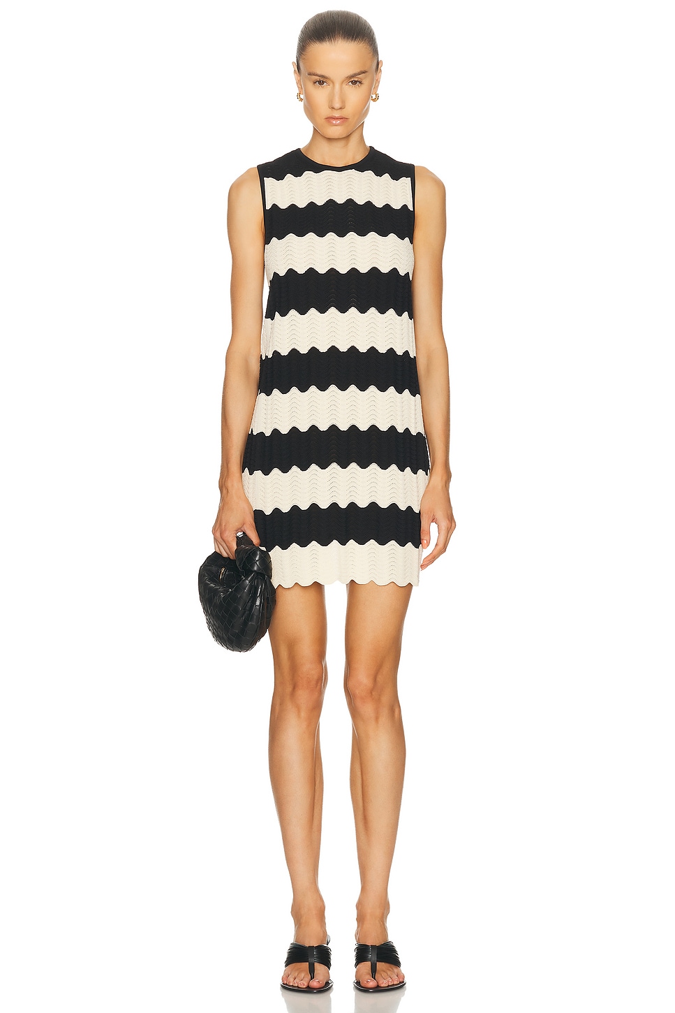 

Moji Knit Мини-платье Simonmiller, Black & Macadamia Wave Stripe