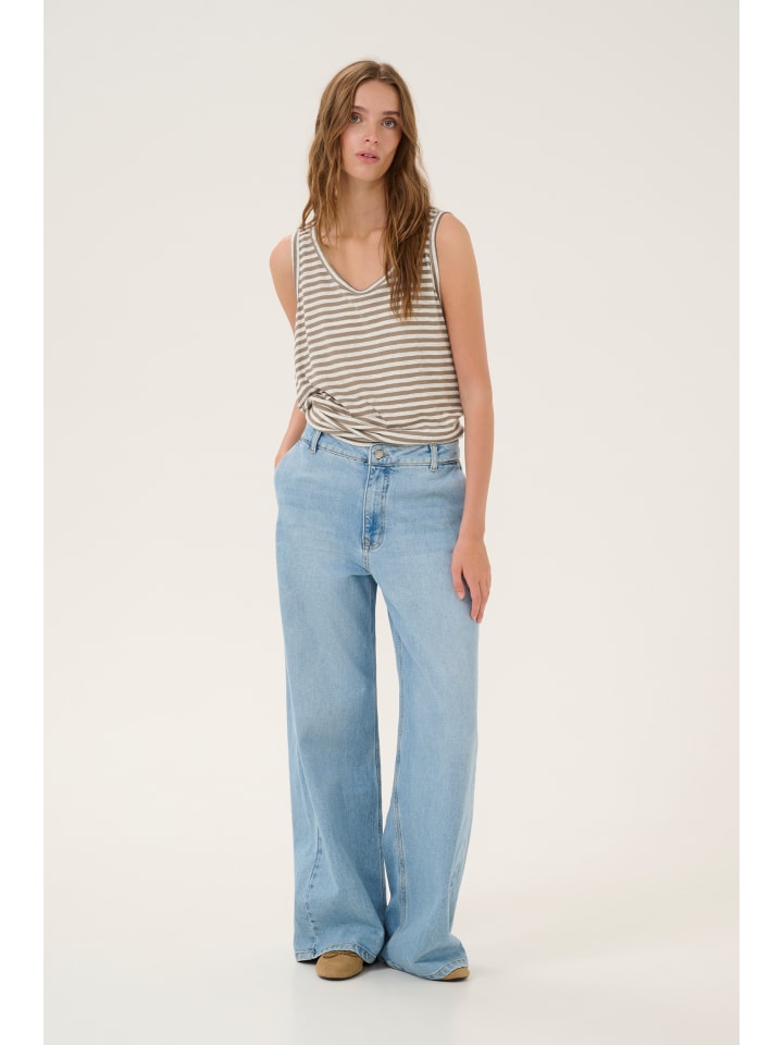 

My Essential Wardrobe Трикотажная футболка LisaMW свободного кроя в коричневую полоску