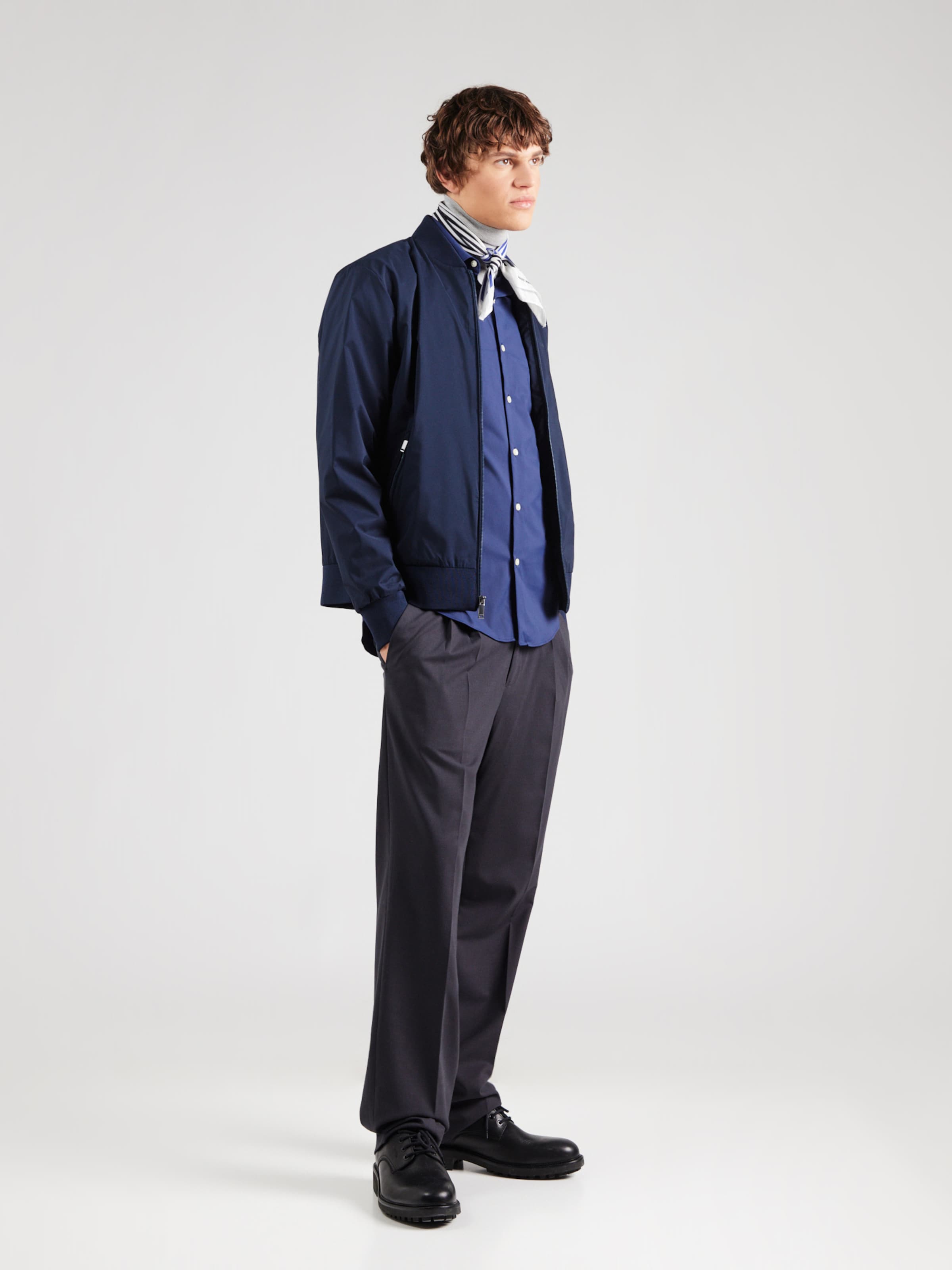 Calvin Klein Рубашка на пуговицах slim fit в темно-синем цвете — фото 3