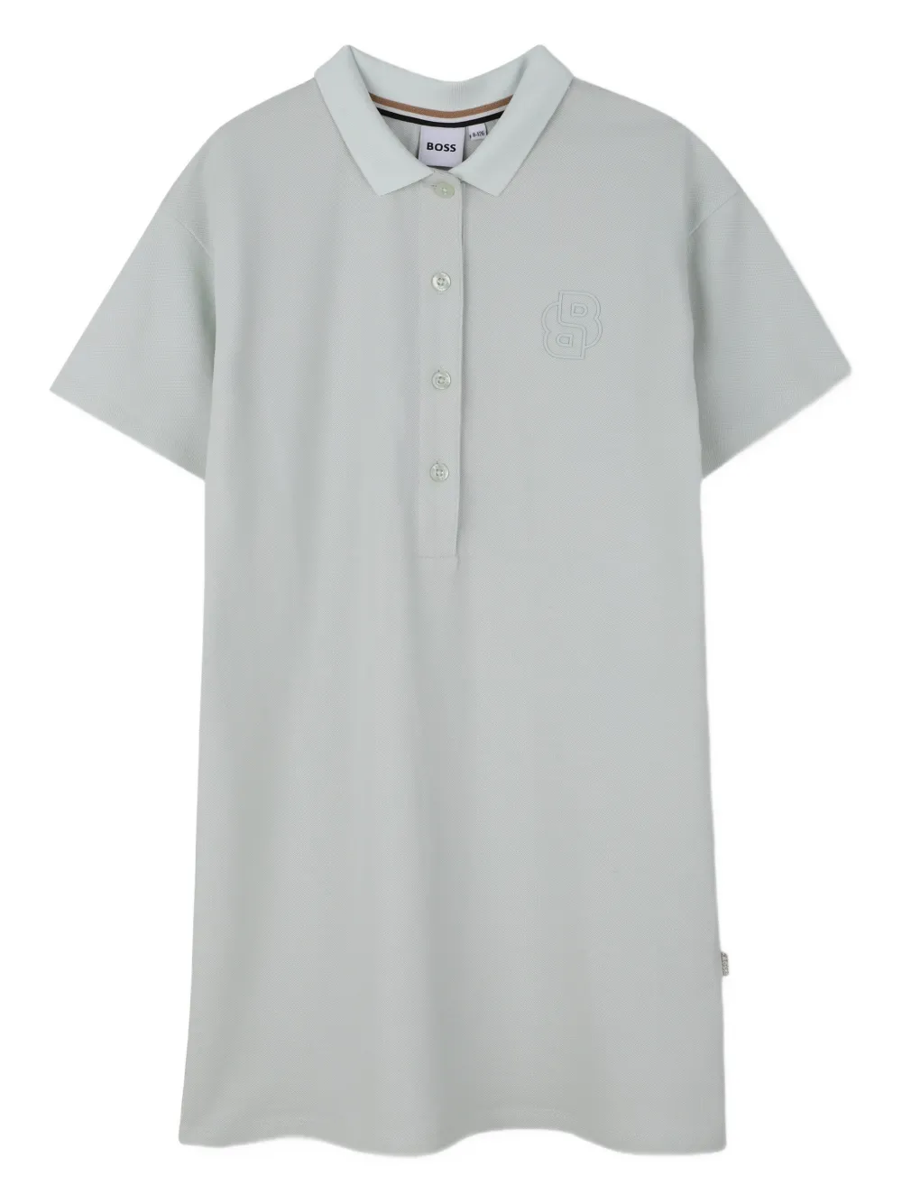 

Платье с короткими рукавами и вышитым логотипом Boss Kidswear, серый