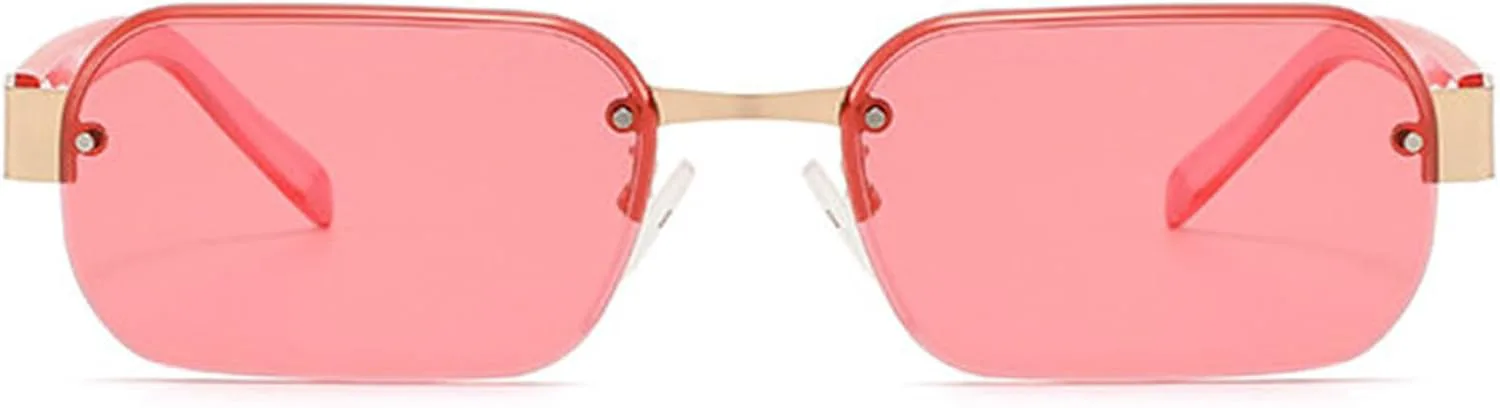 

Солнцезащитные очки COTIA в винтажном стиле, прямоугольной формы, без оправы, для женщин и мужчин, в стиле ретро, ​​маленькие квадратные, без оправы, цельные, Pink