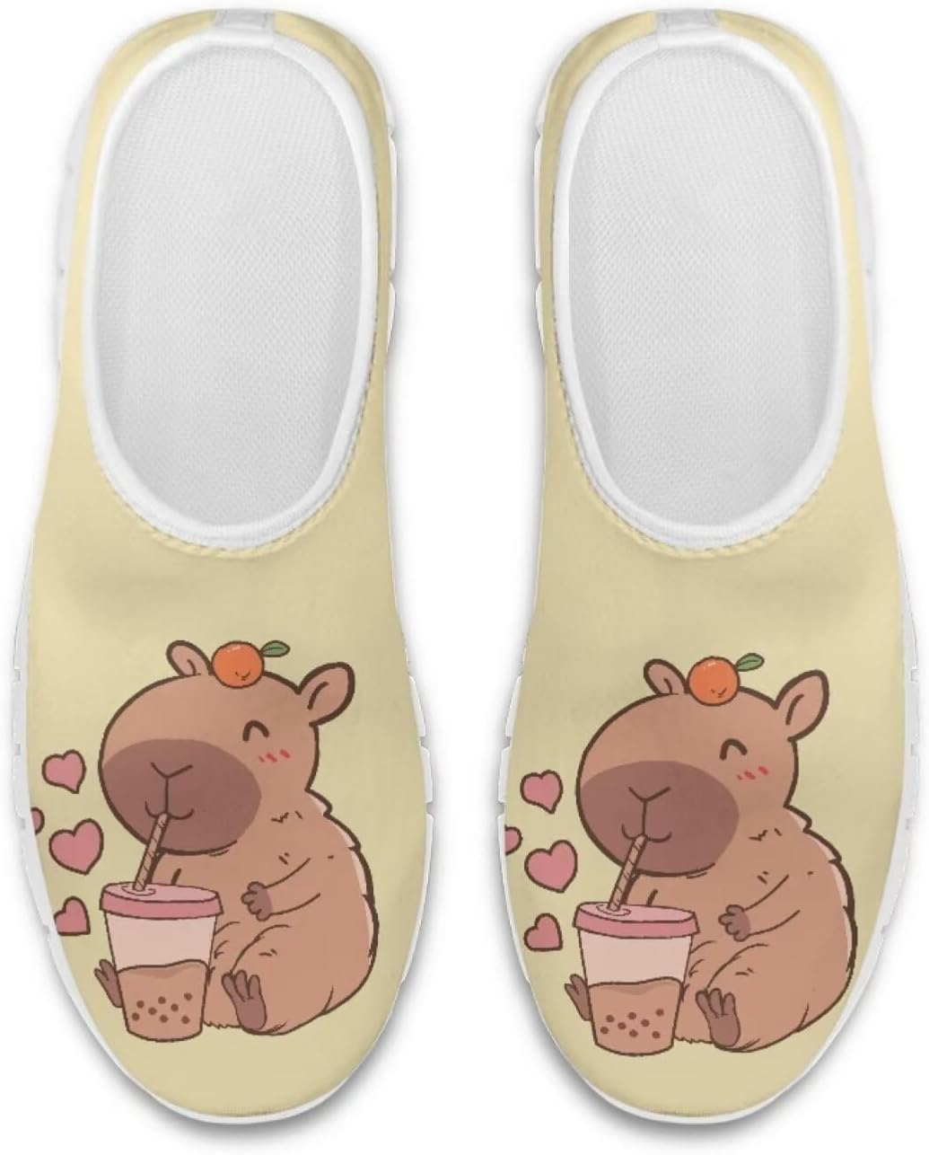 

Кроссовки-челси Chaqlin Slip-On для женщин и мужчин, дорожно-беговые теннисные туфли с животным принтом, низкие дышащие сетчатые теннисные туфли Clipper, Cartoon Capybara