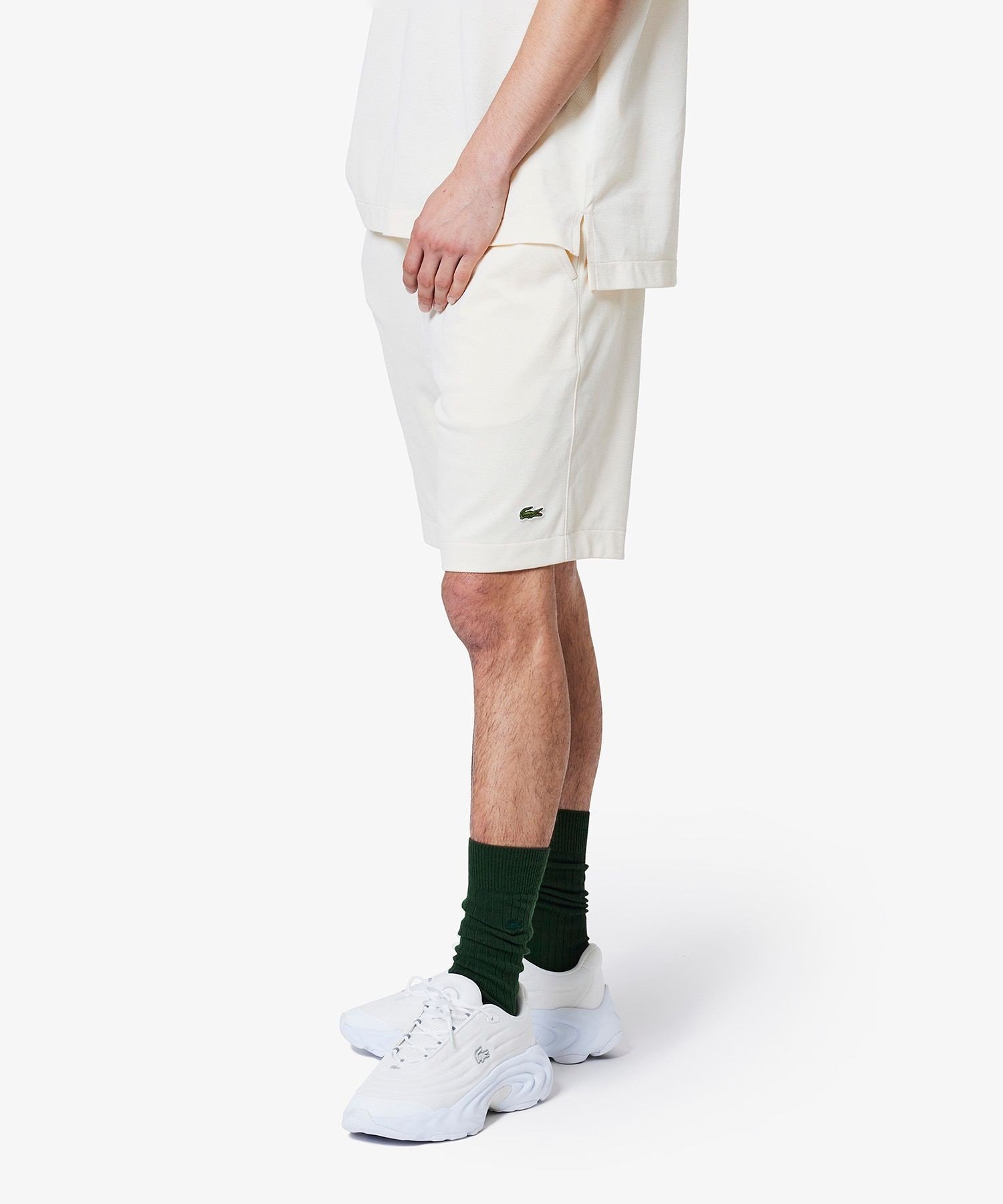 Комплект шорт/полубрюк Lacoste L.12.12 из пике, off белый — фото 3