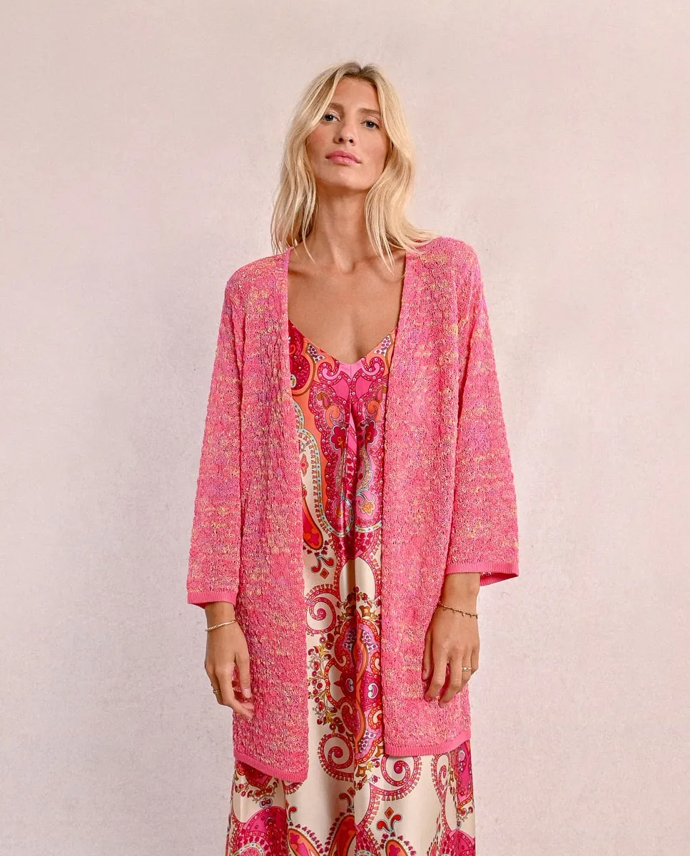 

Открытый кардиган для женщин из смешанной вязки Molly Bracken, фуксия