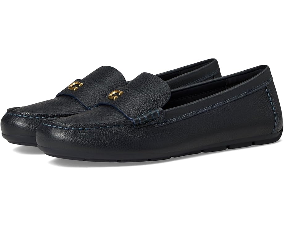 Лоферы COACH Sculpted C Leather Driver, цвет Midnight Navy