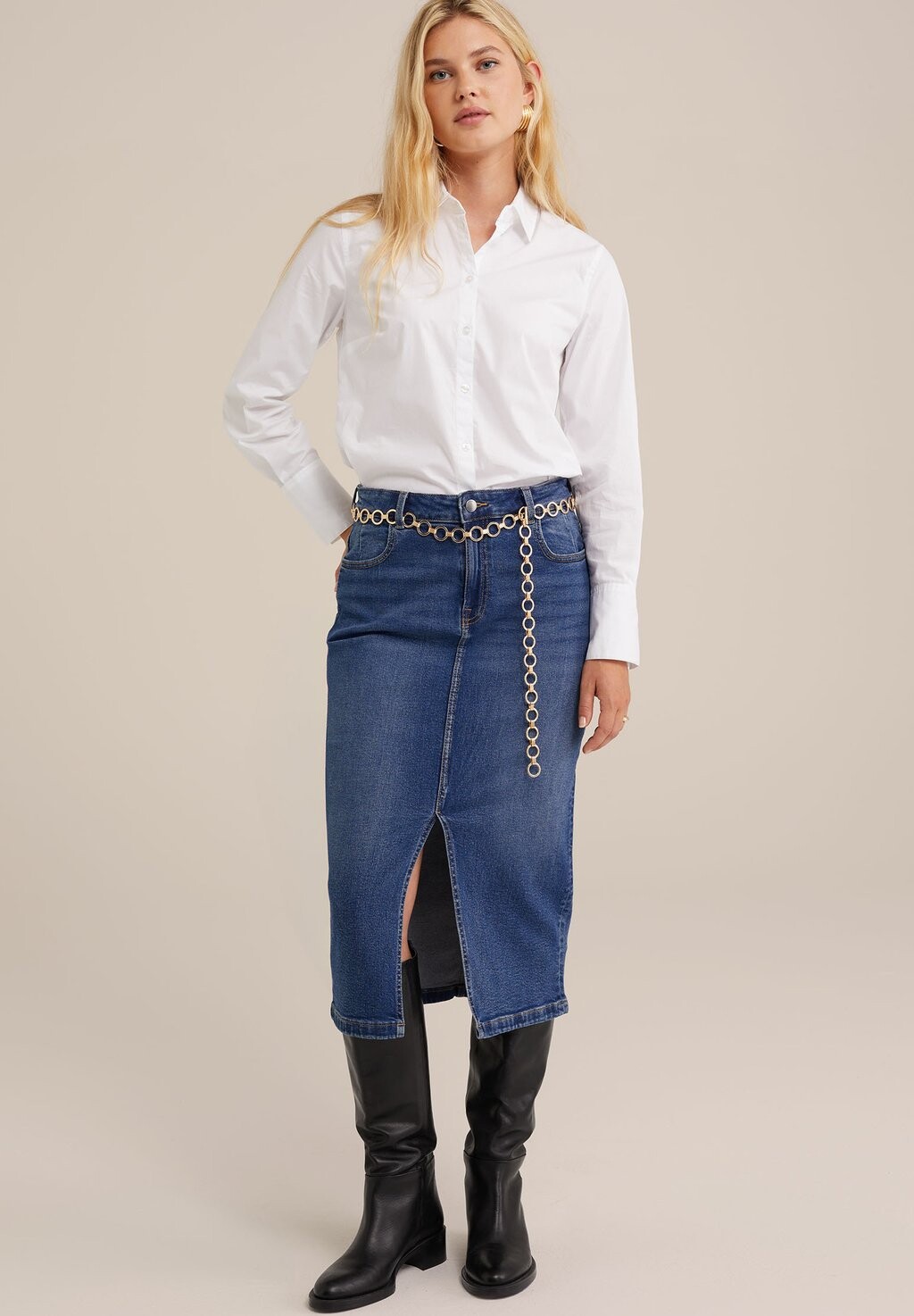 

Юбка-карандаш BLUE RIDGE WE Fashion, темно-синий