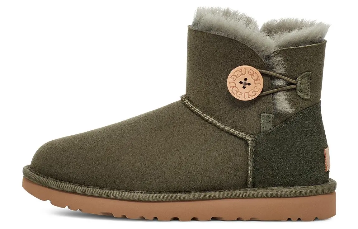 Угги женские UGG Mini Bailey Button II, зеленый