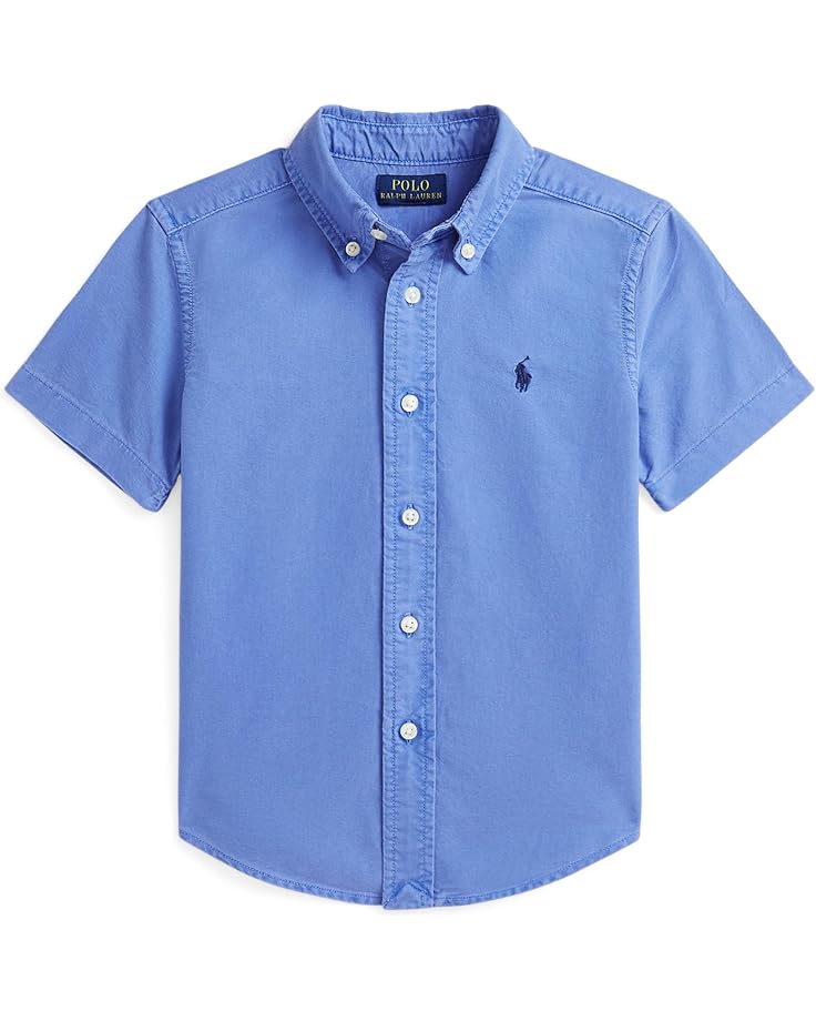

Рубашка Polo Ralph Lauren Kids Cotton Oxford Short Sleeve Shirt, цвет Scottsdale Blue