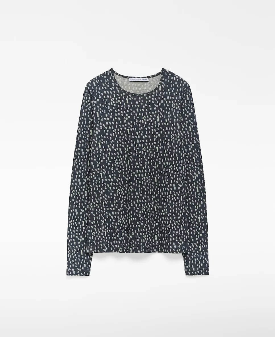 

Женская футболка с принтом и прямым вырезом Adolfo Dominguez, серый