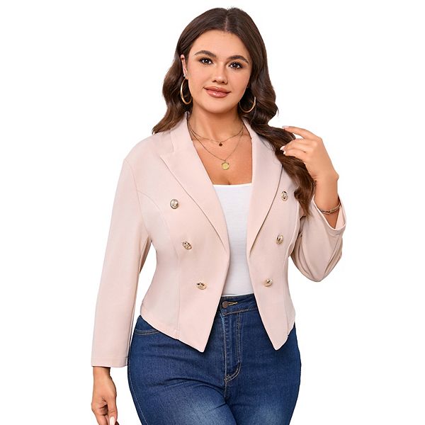 

Блейзер Plus size для женщин с лацканом и длинным рукавом Seoria, Apricot