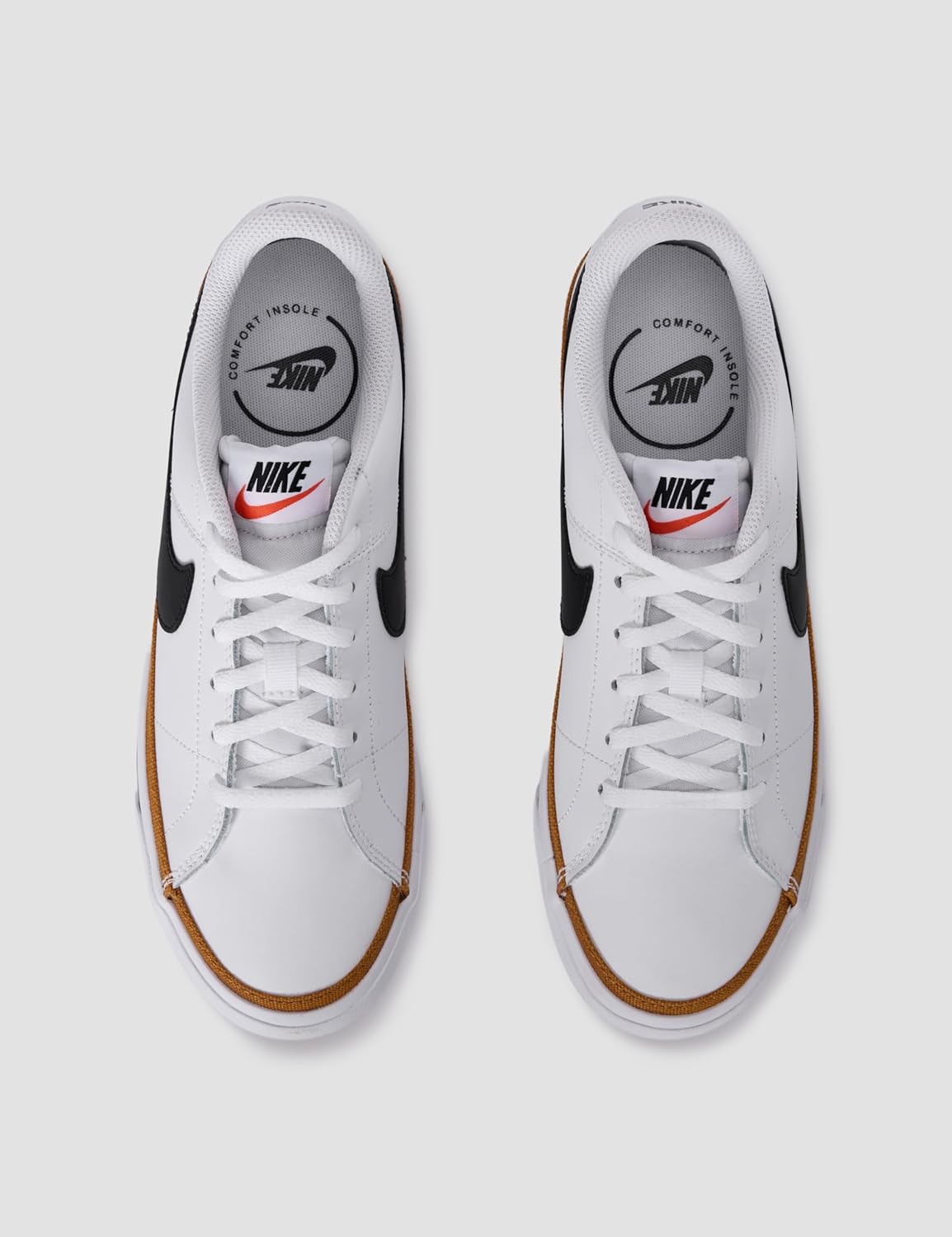 Кроссовки Nike Unisex-Child Court Legacy, белый/черный/коричневый/светло-коричневый — фото 4