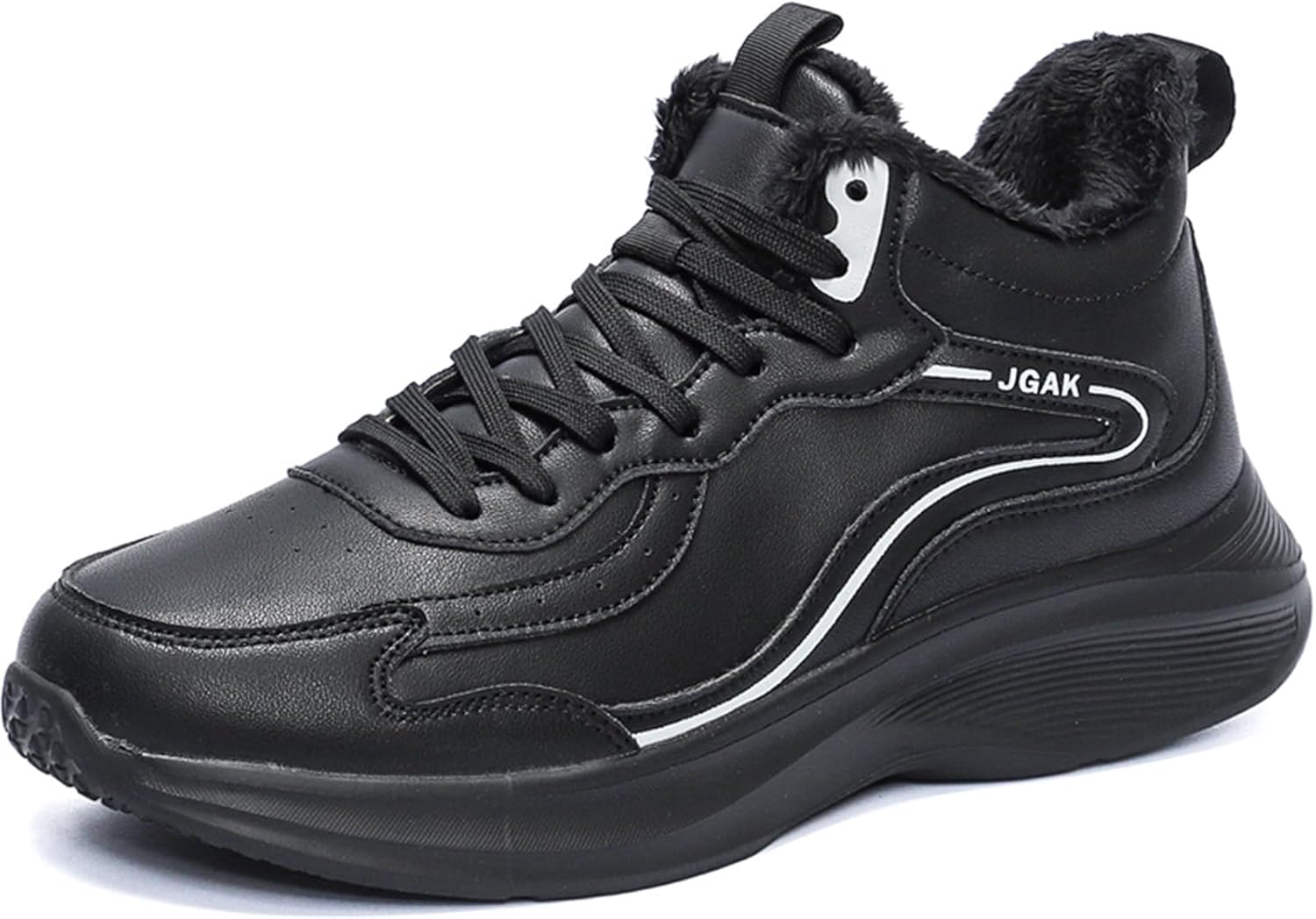 

Зимние мужские теплые кроссовки с плюшевой подкладкой, нескользящей и износостойкой подошвой, спортивная обувь для мужчин Generic, черный