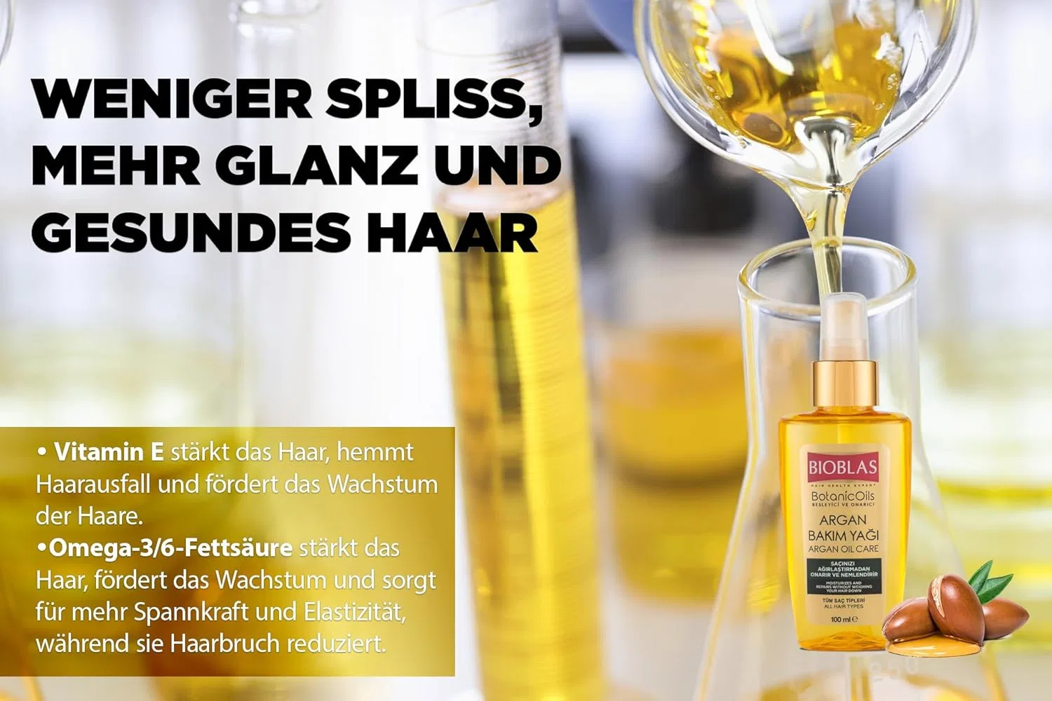 Восстанавливающее масло для волос с аргановым маслом «Argan Oil Repairing Hair Care Oil» 100 мл от Bioblas Bioblas — фото 3
