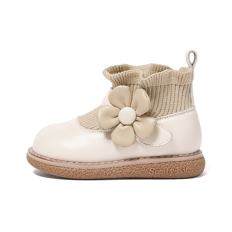 

Износостойкие поддерживающие детские туфли среднего размера для младенцев и малышей Snoffy, белый