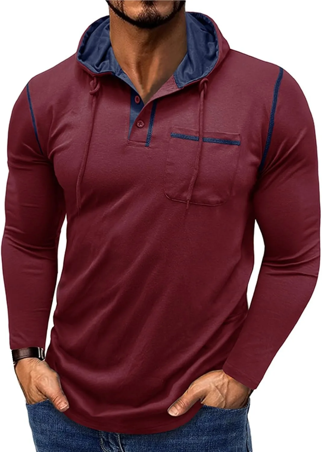 

Мужская толстовка с капюшоном и длинным рукавом Vintage Cargo для тренировок Thatrich