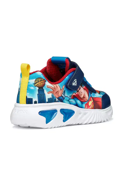 Кроссовки со светодиодами ASSISTER x Superman Geox, синий — фото 4