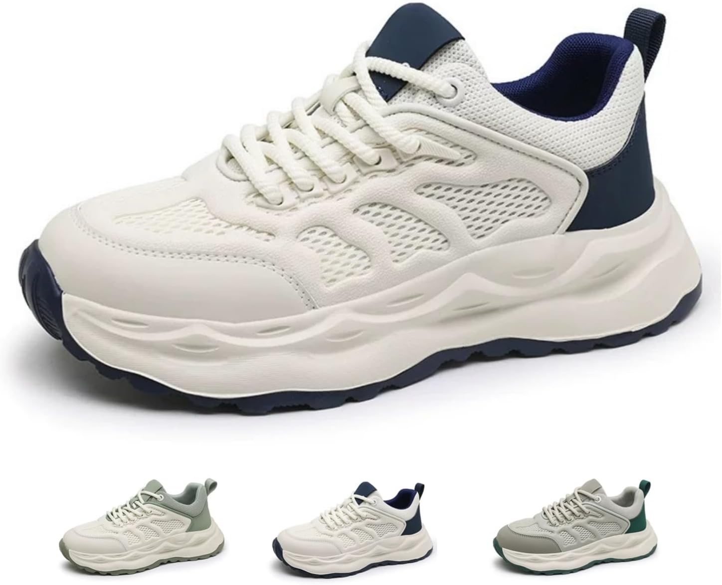 

Кроссовки MACEFIL стильные повседневные массивные для мужчин и женщин, классическая мода, дышащие, легкие спортивные обувь для ходьбы, белый/синий