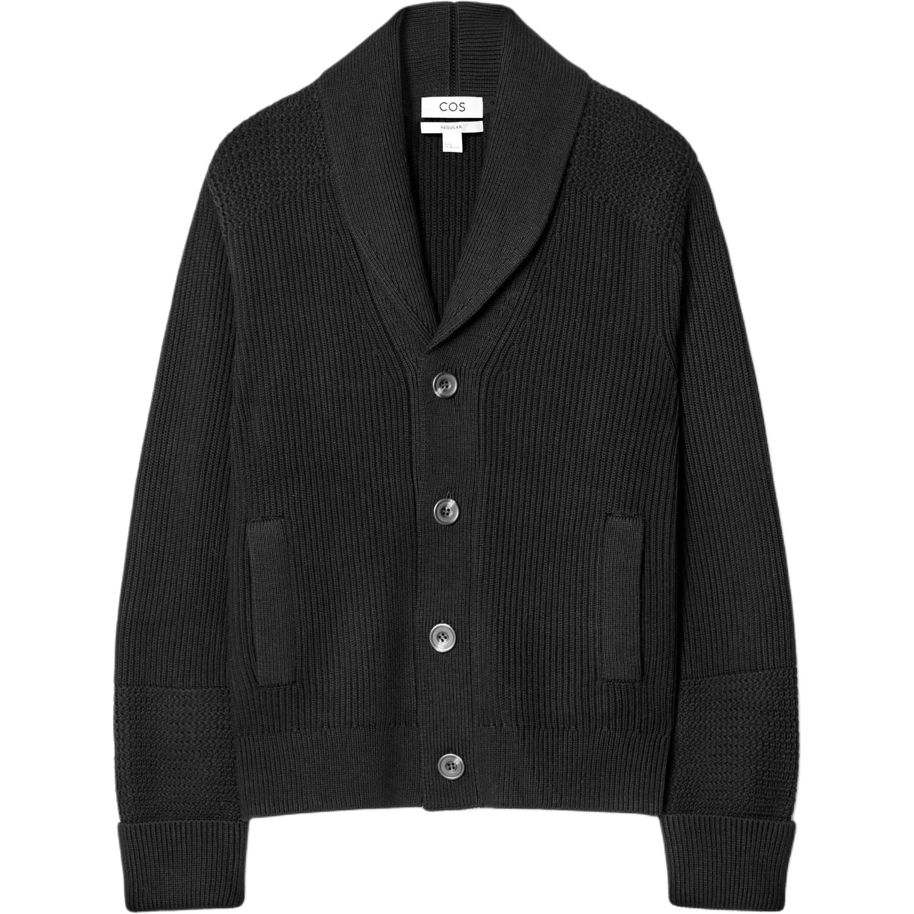 

COS Трикотажный свитер мужской черный