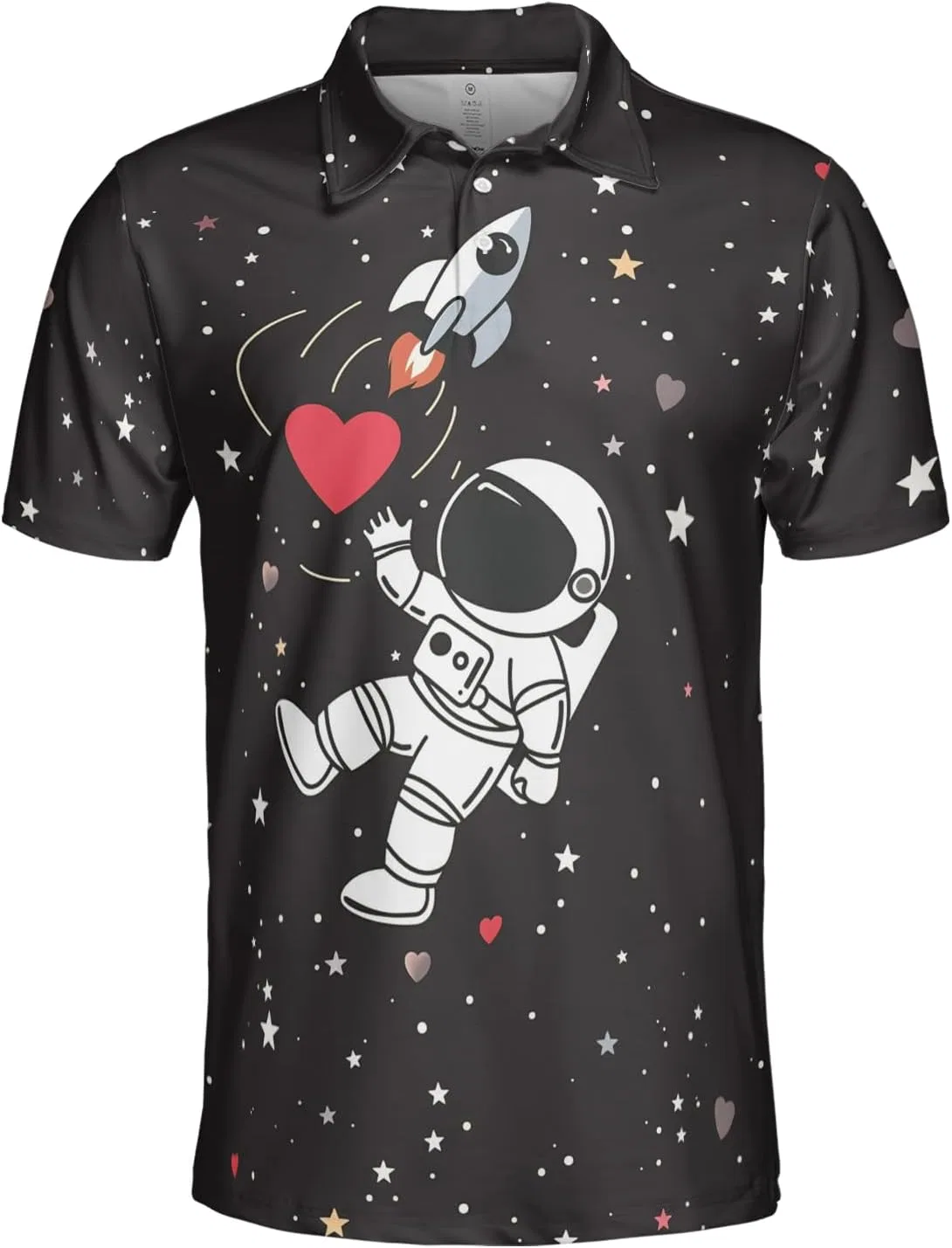 Мужское поло космос, короткий рукав, Regular Fit, серия 06, Astronaut_30