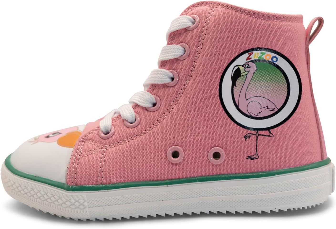 

Детская обувь ZuZoo с животными, высокие кеды из ткани, Franny the Flamingo