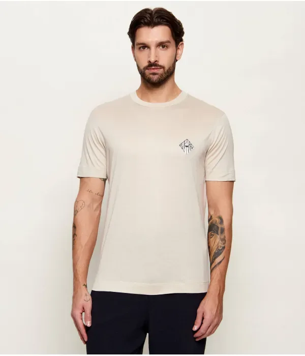 Футболка slim fit Emporio Armani, бежевый