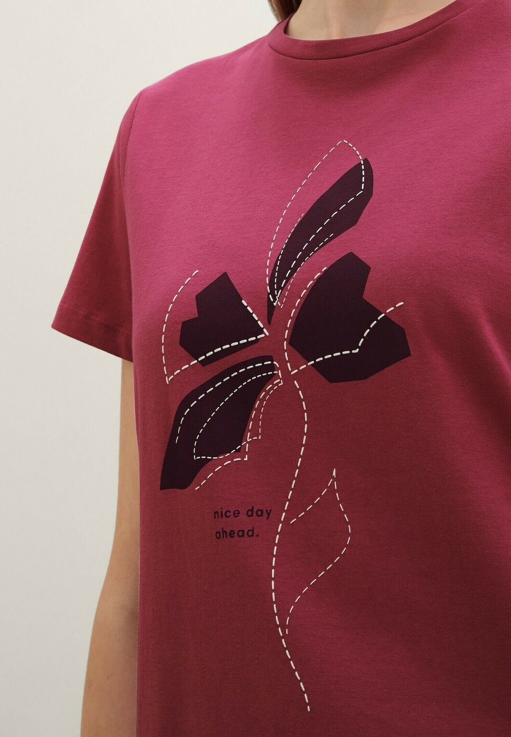 

Принт на футболке TOM TAILOR, цвет Pink Velvet