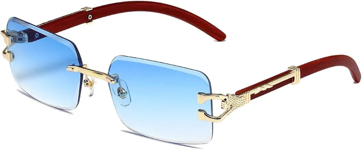 

Солнцезащитные очки с защитой UV400 | Металлическая оправа с леопардовым принтом и градиентным переходом цвета | Для женщин и мужчин, для занятий спортом на открытом воздухе и вождения DSVIGF, Blue