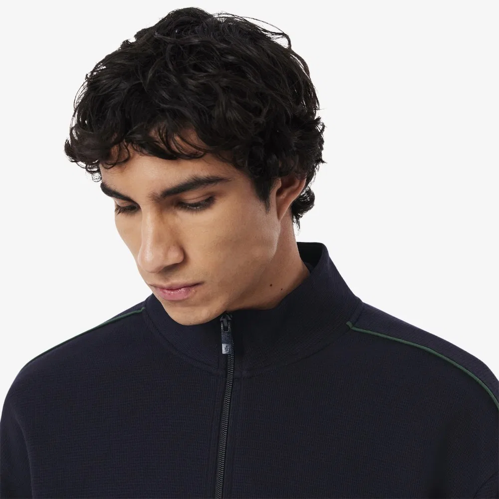 Мужской домашний свитшот Lacoste с высоким воротником, тёмно-синий — фото 2