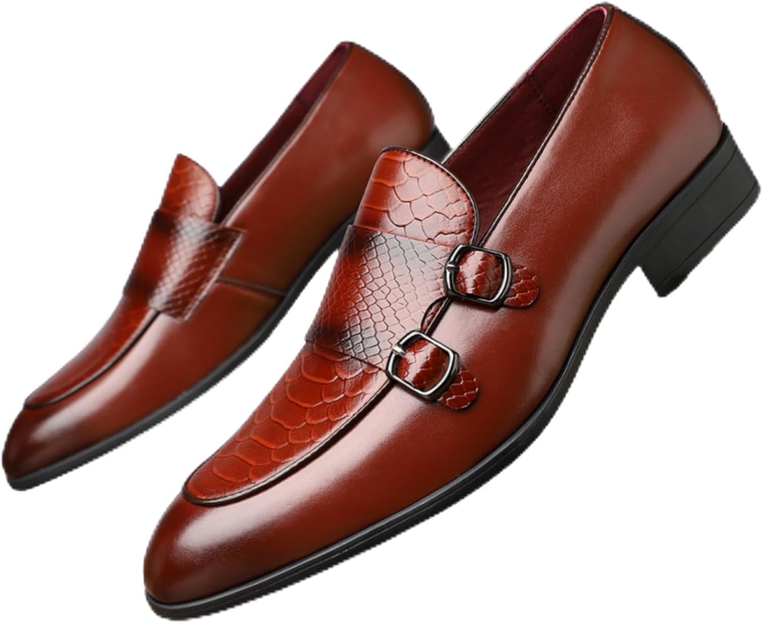 

Мужские кожаные слипоны с крокодиловым принтом на платформенной подошве, туфли с круглым носком, формальные деловые, удобная строчка, для вечеринок, свадеб, официального офиса и бизнес-мероприятий Netehadi, Brown-2