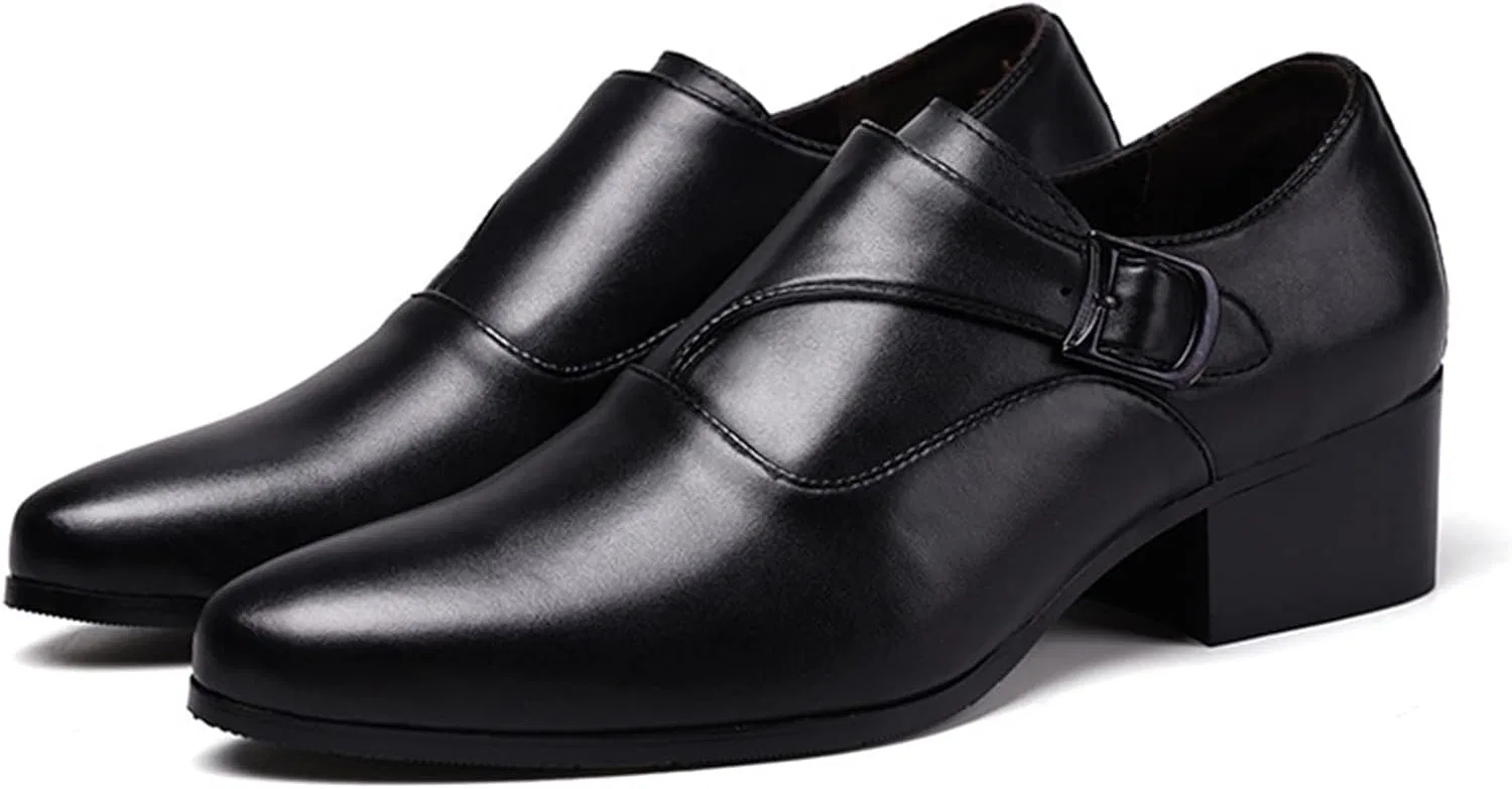 Лоферы мужские на толстом каблуке из натуральной кожи, монах, Black Zentavi