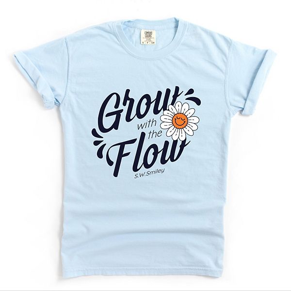 

SWSmiley grow with the flow flower - женская футболка с принтом, окрашенная в стиле garment dyed Simply Sage Market, Chambray, Зеленый, SWSmiley grow with the flow flower - женская футболка с принтом, окрашенная в стиле garment dyed Simply Sage Market, Ch