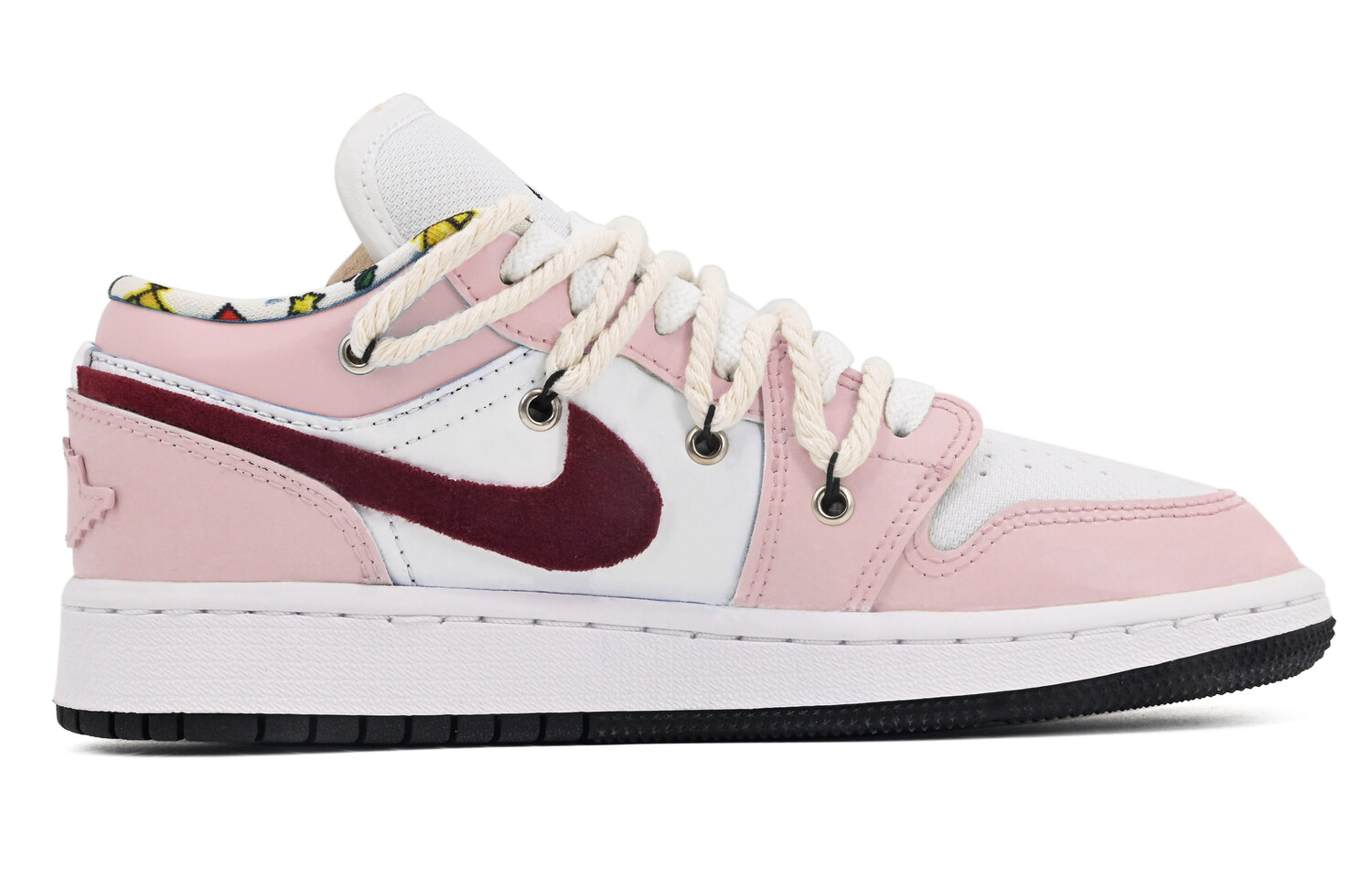 

Кроссовки Air Jordan 1 Vintage Basketball Shoes Women's Low-top Pink/white, розовый