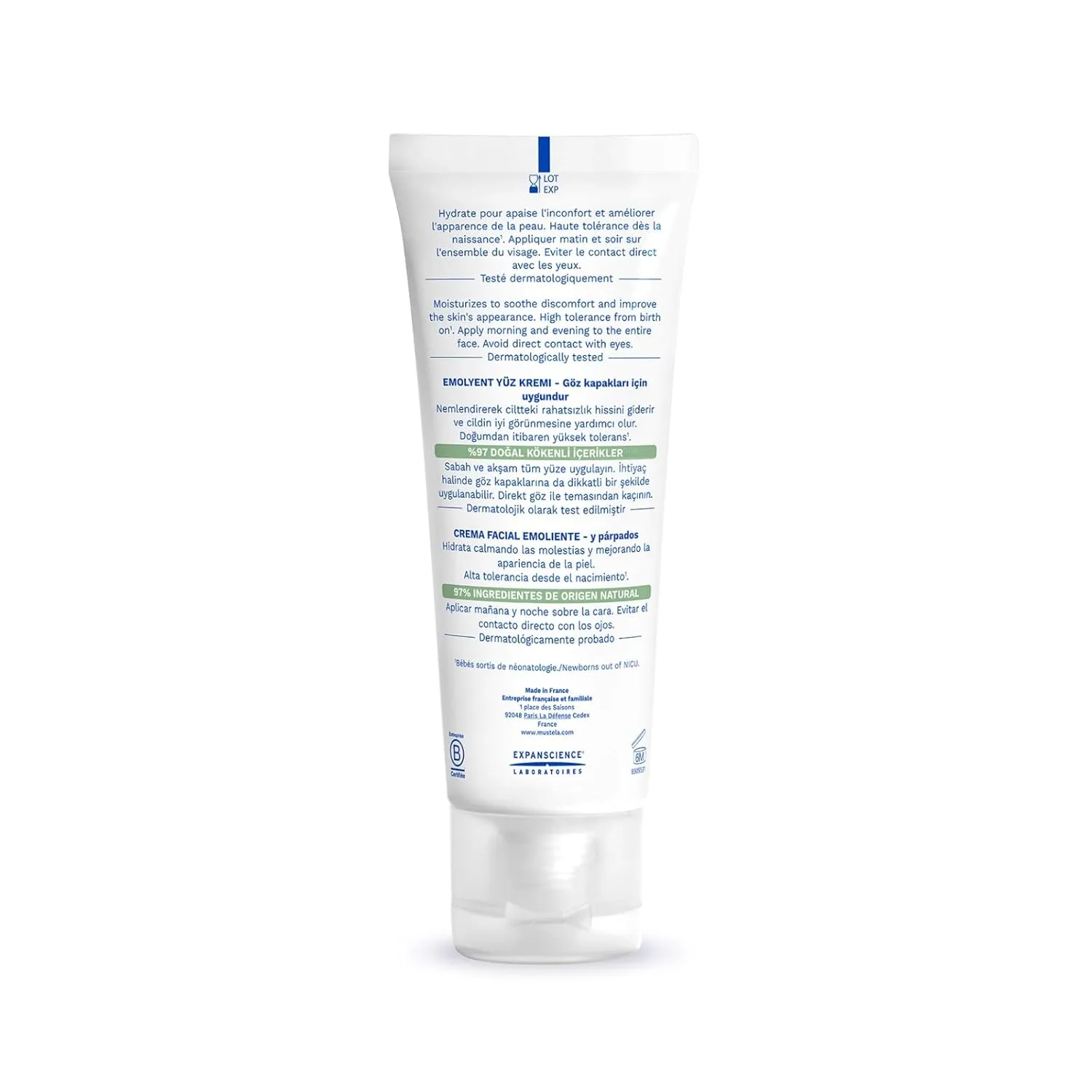 Детский увлажняющий крем для лица Mustela Stelatopia для кожи, склонной к экземе, с натуральным маслом авокадо и подсолнечника, без отдушек, 1,35 жидких унции (1 упаковка) 39,9 мл (2 шт.) — фото 3