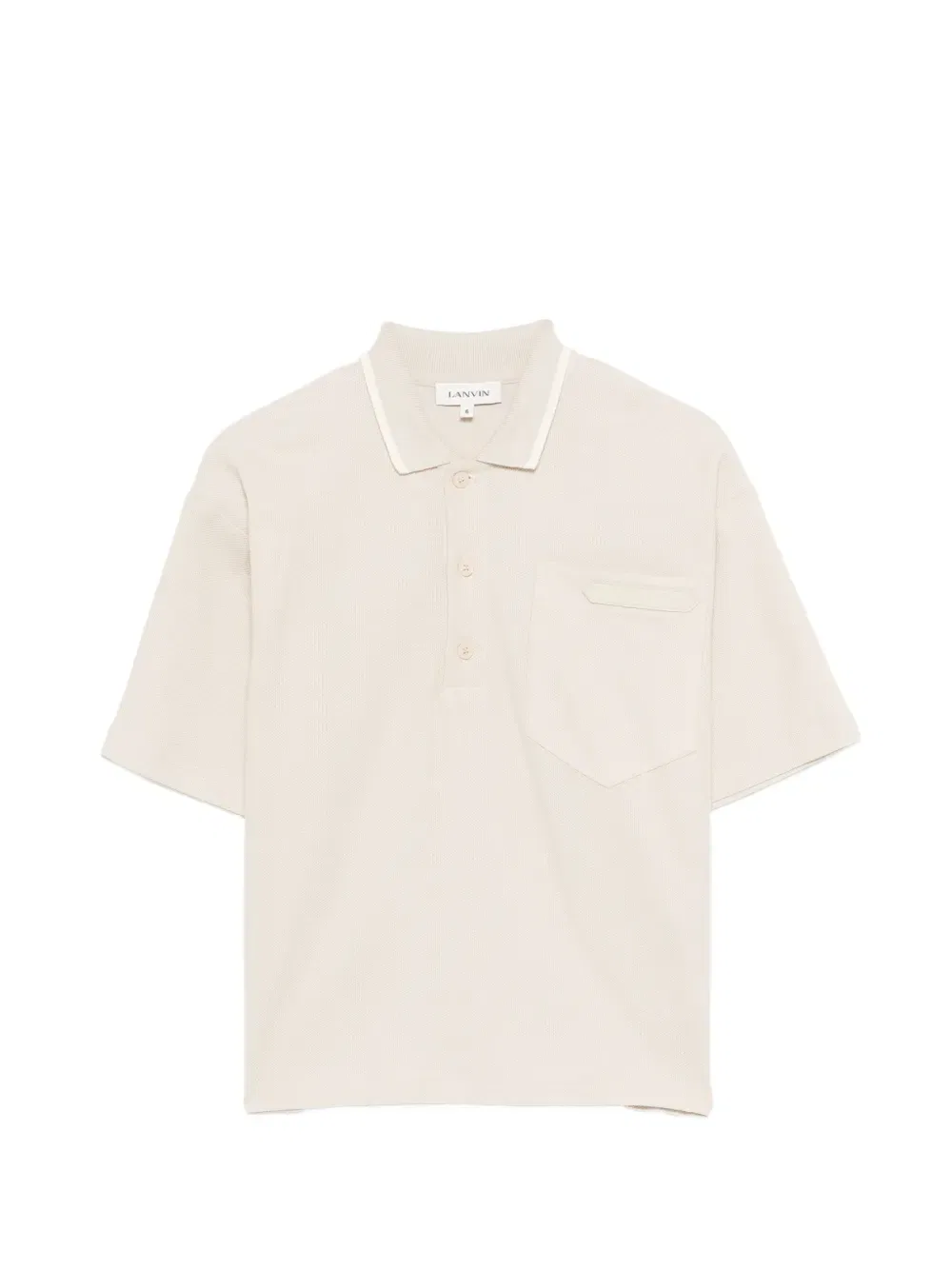 Рубашка-поло с тисненым карманом Lanvin Enfant, нейтральный