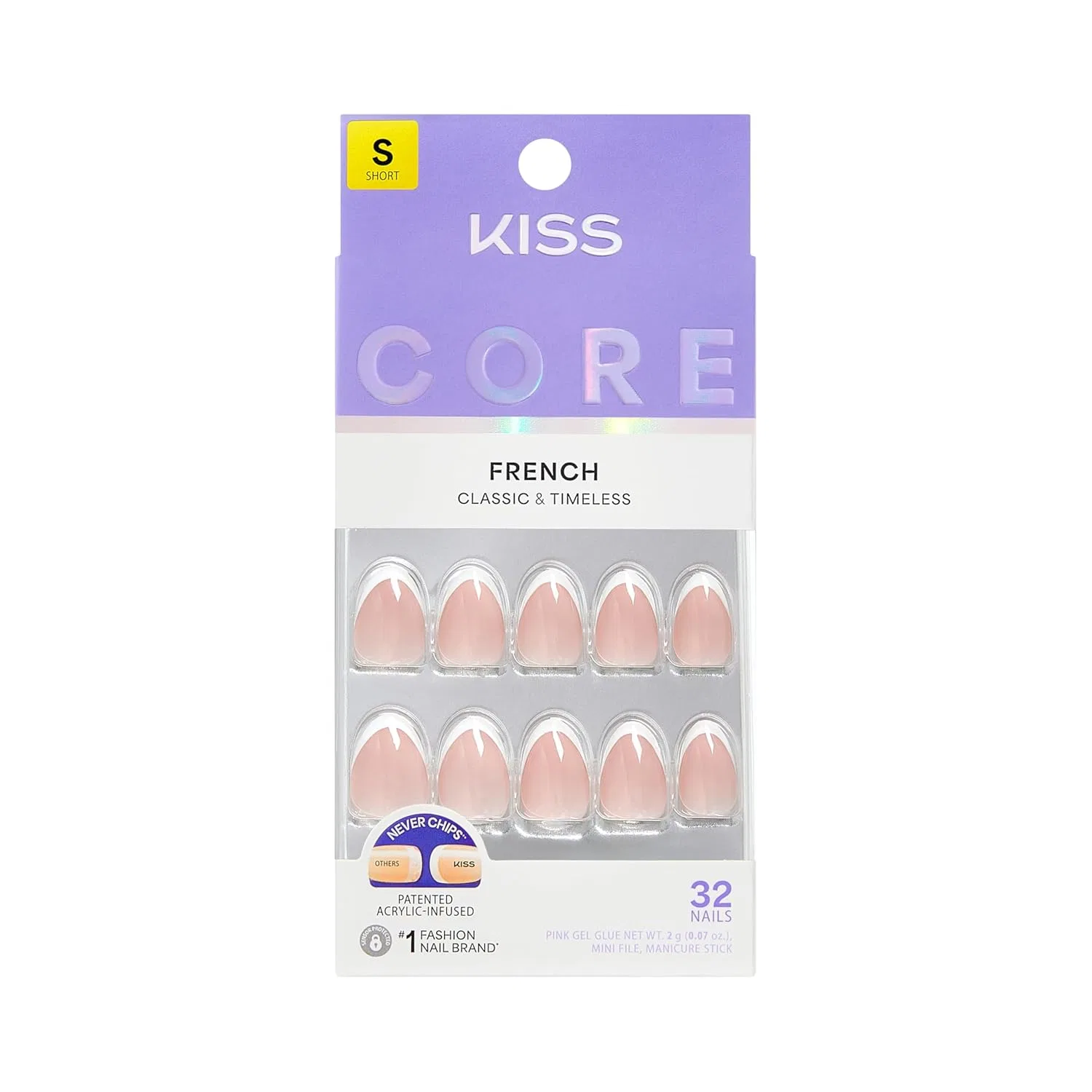 Накладные ногти «Passionate» KISS Core Press On Nails, короткие, миндалевидные Kiss