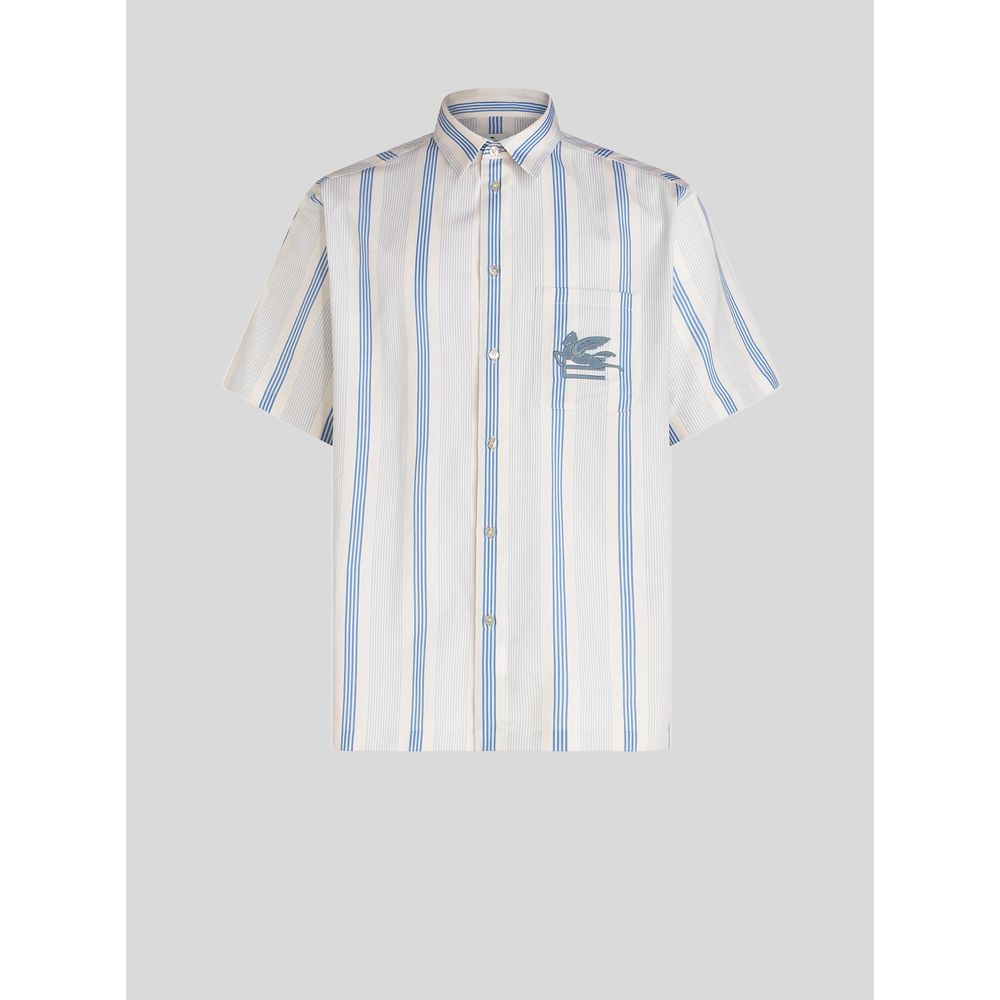 

ПОЛОСАТАЯ РУБАШКА С КОРОТКИМИ РУКАВАМИ ETRO, синий