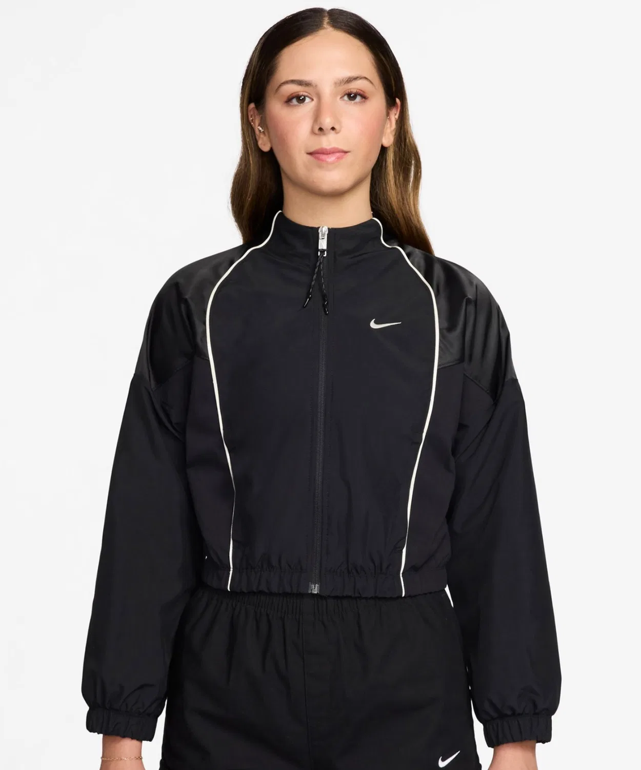 Куртка Nike Women's NSW Shrunken Track Jacket Mod, чёрная