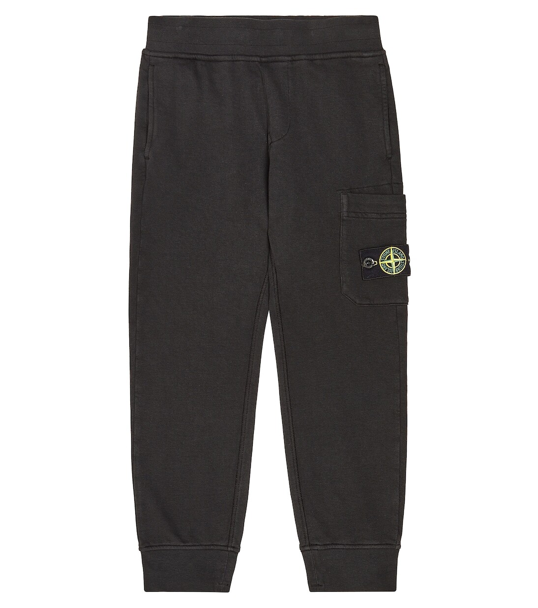 

Спортивные брюки compass из хлопкового флиса Stone Island Junior, черный