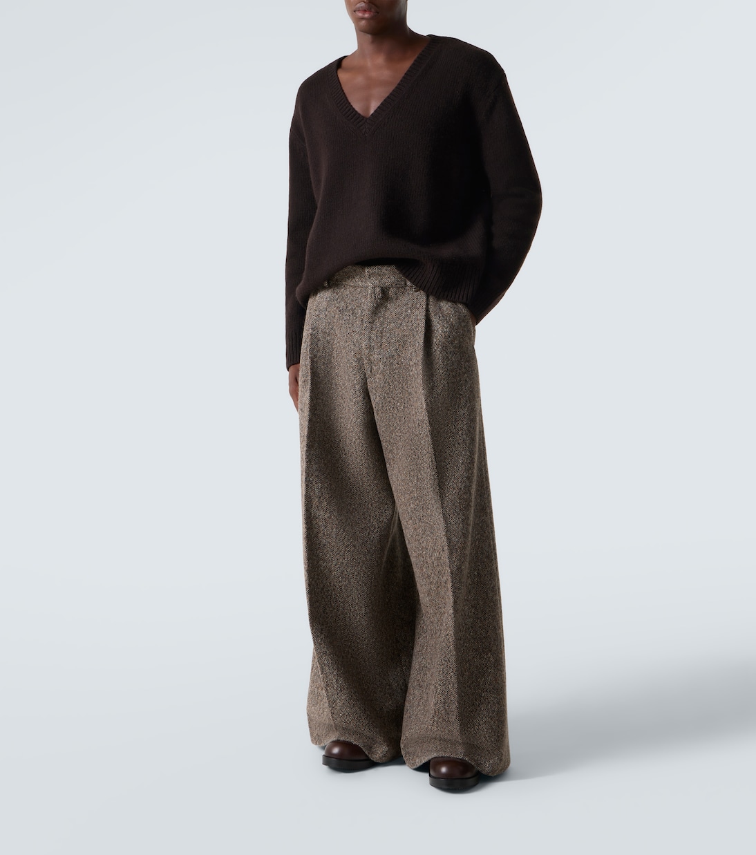 Свитер из шерсти и кашемира Dries Van Noten, темно-коричневый — фото 2