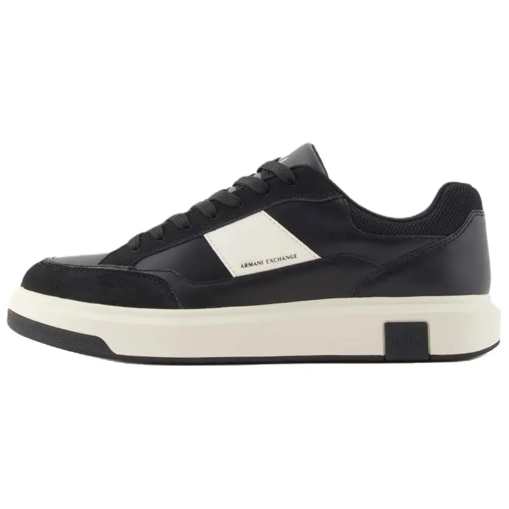 

ARMANI EXCHANGE Армани Экседж мужские черные скейтерские кеды на низком ходу, цвет Black