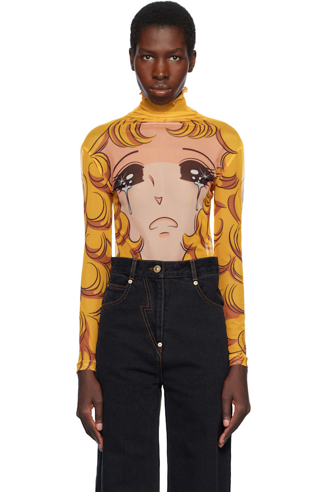 

Водолазка с сеткой Crying girl Pushbutton, желтый