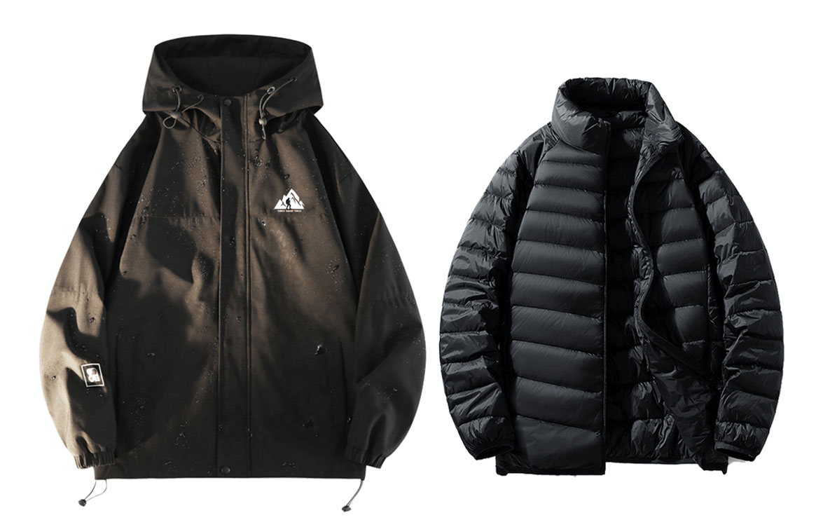 

THREEAGAINTHR33 Куртка Unisex, Black+Down Liners
